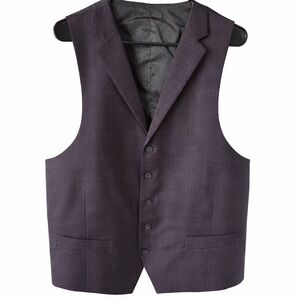 Men’s Wearhouse Dress Vest – Dark Charcoal / Deep Plum Tint (Worn Once)